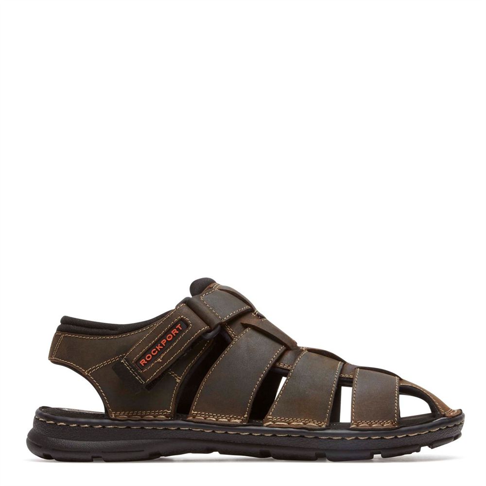 Rockport Men's Darwyn Sandals - Brown - USA (9251KJNRF)